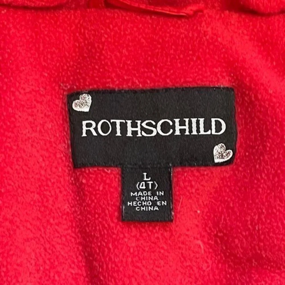 Rothschild Girl's Red Flower Pocket Full Zip Puffer Jacket Toddler‎ Size 4T